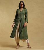 Green Striped Kurta by RITU KUMAR
