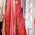 Red and Pink Plain Silk saree with blouse