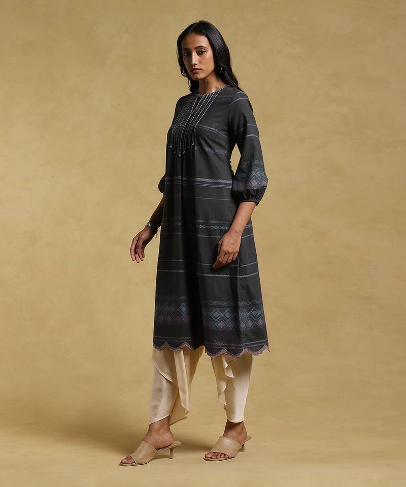 Black Striped Kurta by RITU KUMAR