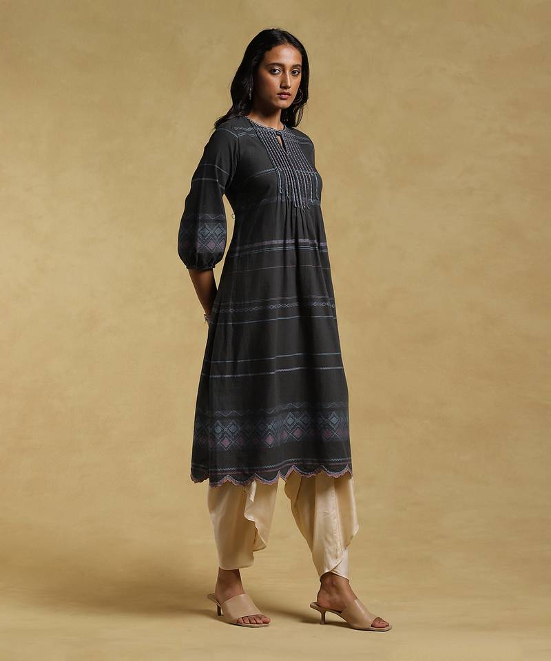 Black Striped Kurta by RITU KUMAR