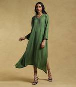 Green Textured Kurta by RITU KUMAR