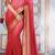Red and Pink Plain Silk saree with blouse