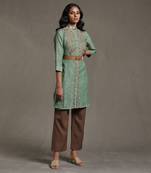 Green Embroidered Kurti by RITU KUMAR