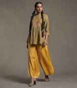 Green Embroidered Kurti by RITU KUMAR