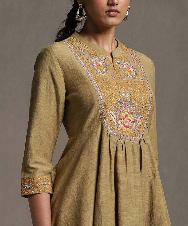 Green Embroidered Kurti by RITU KUMAR