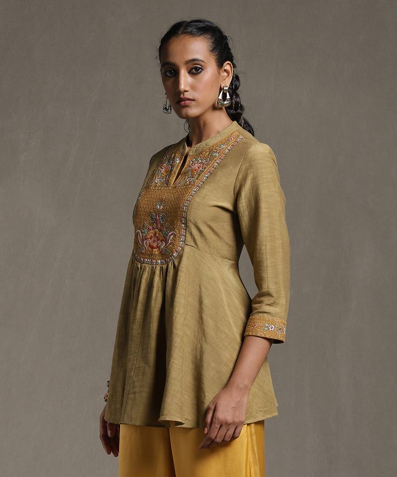 Green Embroidered Kurti by RITU KUMAR
