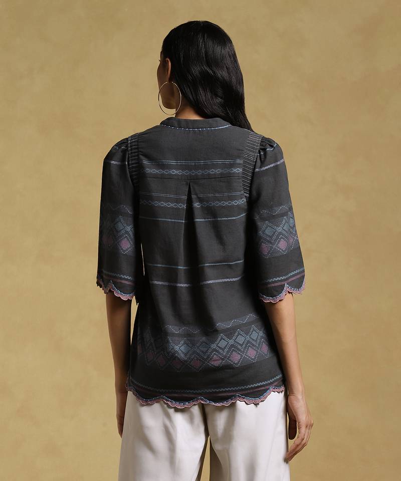 Black Striped Kurti by RITU KUMAR