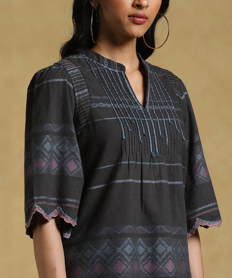 Black Striped Kurti by RITU KUMAR
