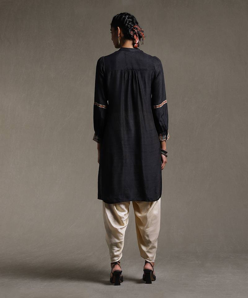 Black Embroidered Kurti by RITU KUMAR