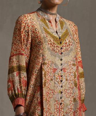 Beige Printed Kurti by RITU KUMAR 2