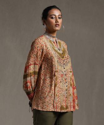 Beige Printed Kurti by RITU KUMAR 5