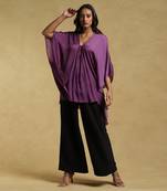 Purple Textured Kaftan Kurti