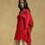Red Textured Kaftan Kurti