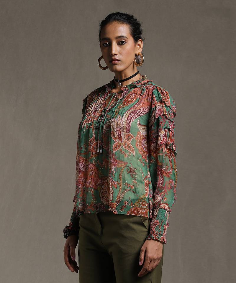 Green Printed Kurti