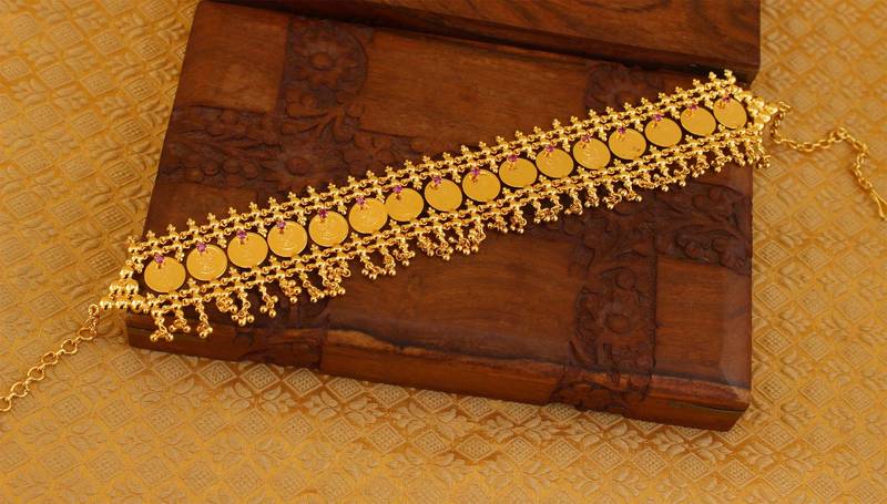 High gold Temple Coin necklace