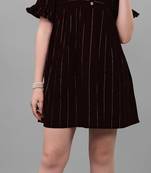 Gruhnaree Black Floral Yoke Design Short Kurta