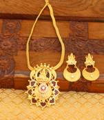 High gold palakka Temple necklace