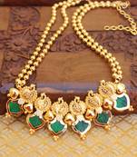 Green Palakka Peacock two layer necklace