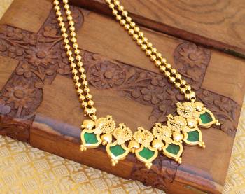 Green Palakka Peacock two layer necklace 3