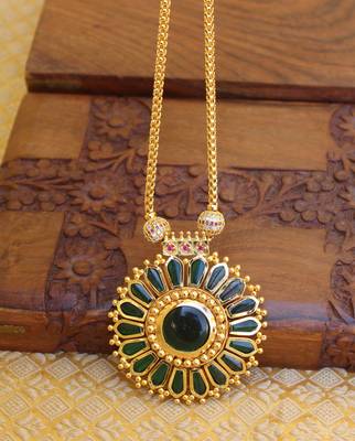 High gold green palakka necklace 1