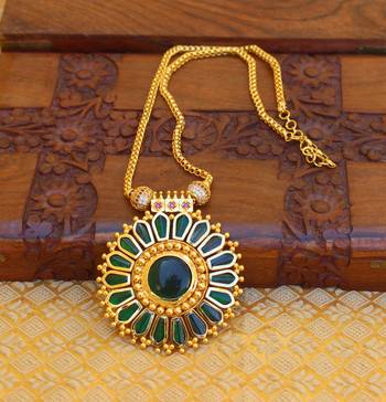 High gold green palakka necklace 3