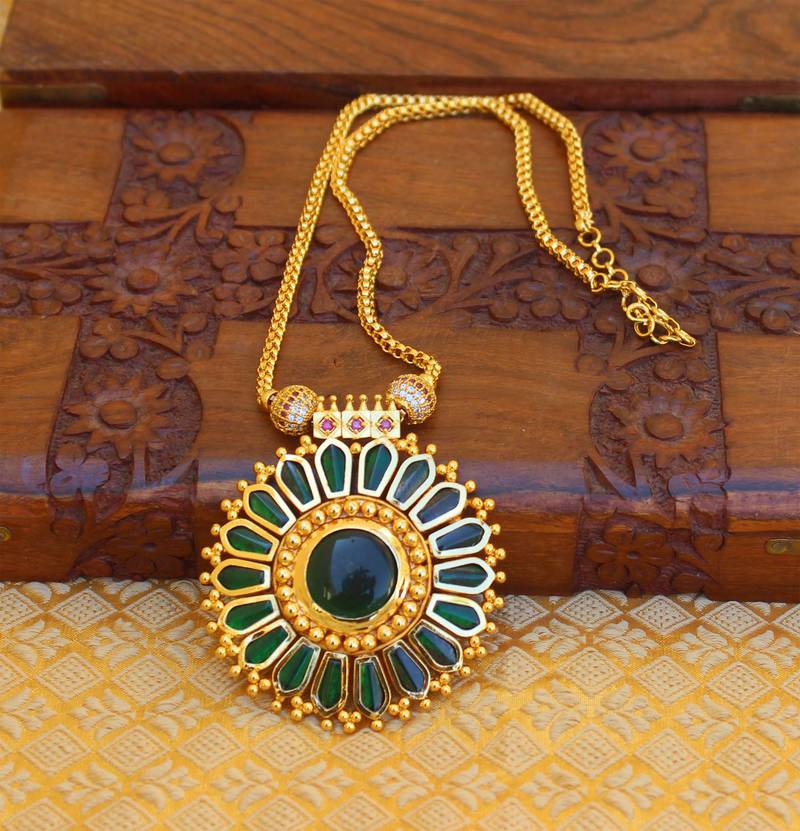 High gold green palakka necklace