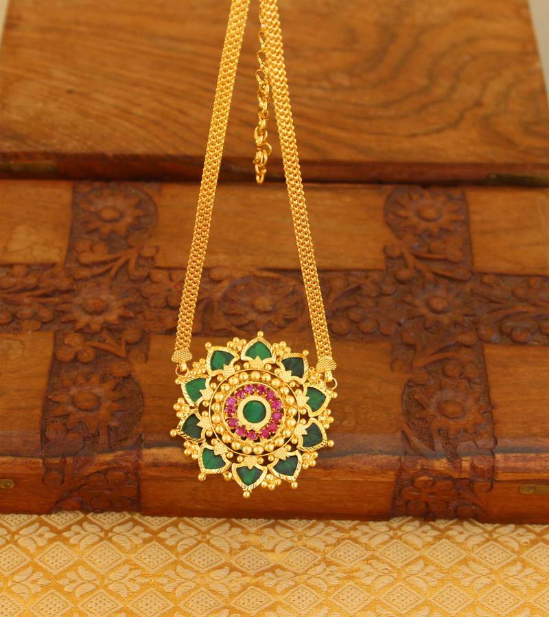 High gold green palakka necklace