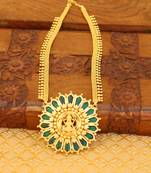 Temple high gold palakka necklace
