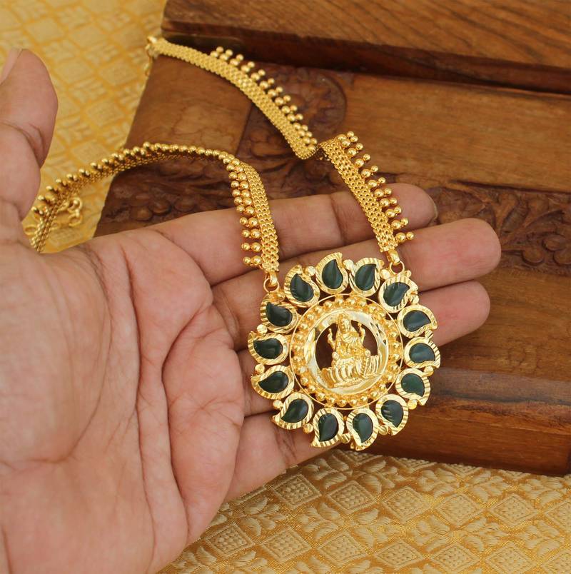High gold temple palakka necklace