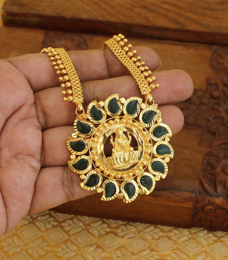 High gold temple palakka necklace