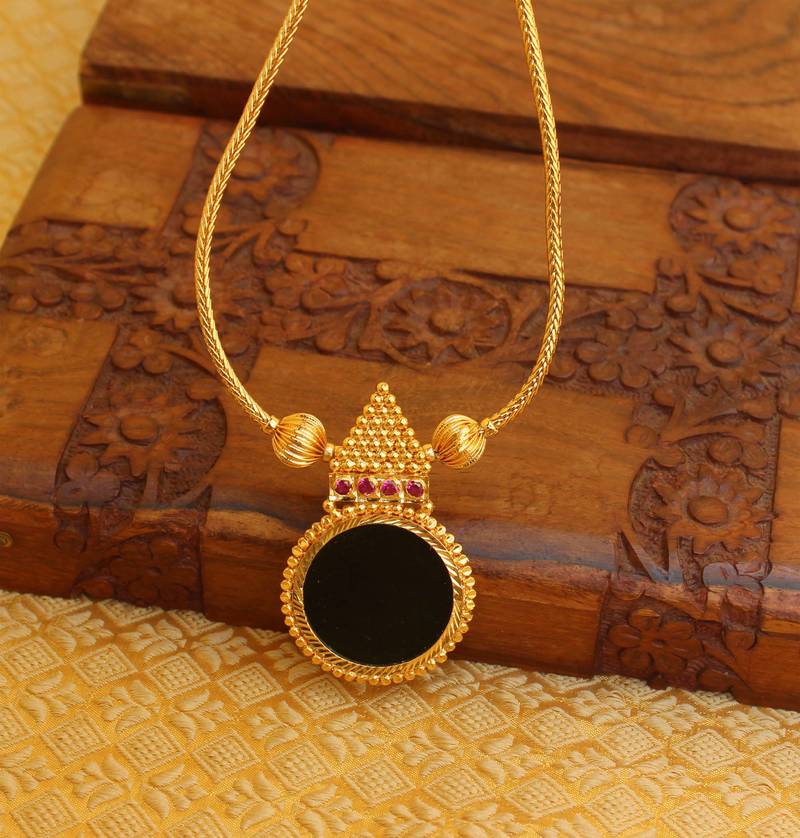 Kerala style palakka gold plated necklace