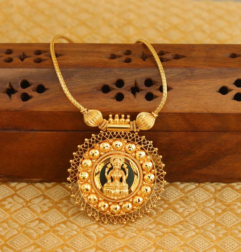 Kerala style palakka gold plated Temple necklace Tanvi jewels 4028111