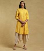 Yellow Textured Kurti