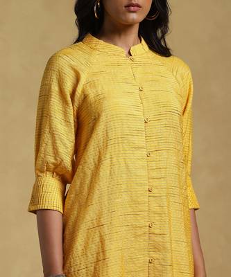 Yellow Textured Kurti 4