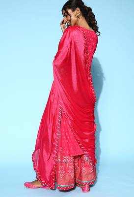 Pink embroidered rayon stitched lehenga 2