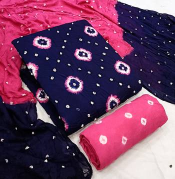 Navy-Blue Bandhej Rayon Salwar 1