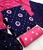 Navy-Blue Bandhej Rayon Salwar