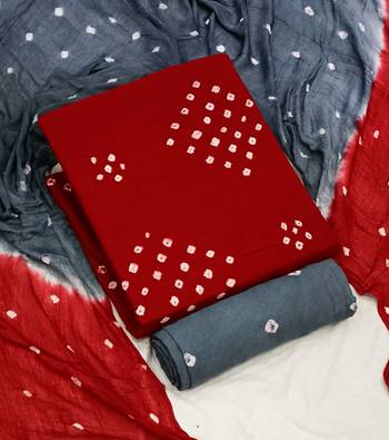 Red bandhej rayon salwar 1