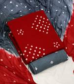 Red bandhej rayon salwar