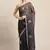 Black embroidered organza saree with blouse