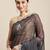 Black embroidered organza saree with blouse