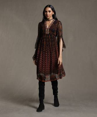 Black Printed Dress by RITU KUMAR 1