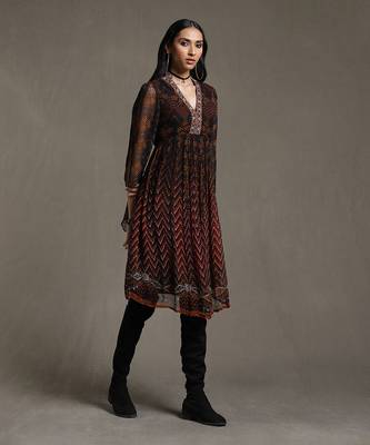Black Printed Dress by RITU KUMAR 3