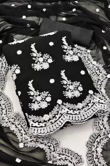 Black embroidered georgette salwar
