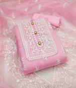 Light-Pink Embroidered Organza Salwar