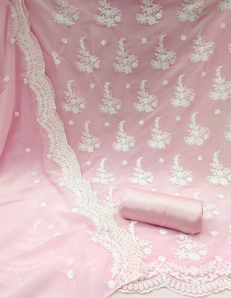 Light-pink embroidered georgette salwar