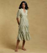 Green Textured Dress by RITU KUMAR