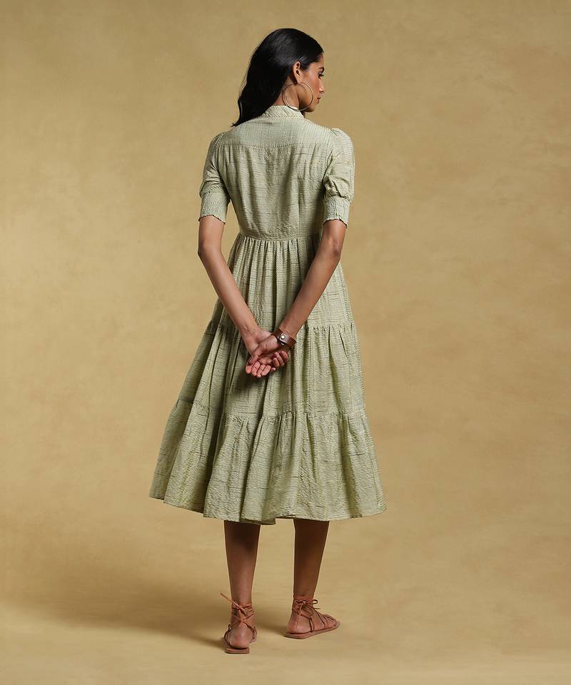 Green Textured Dress by RITU KUMAR