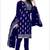 Navy-blue embroidered organza salwar