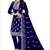 Navy-blue embroidered organza salwar